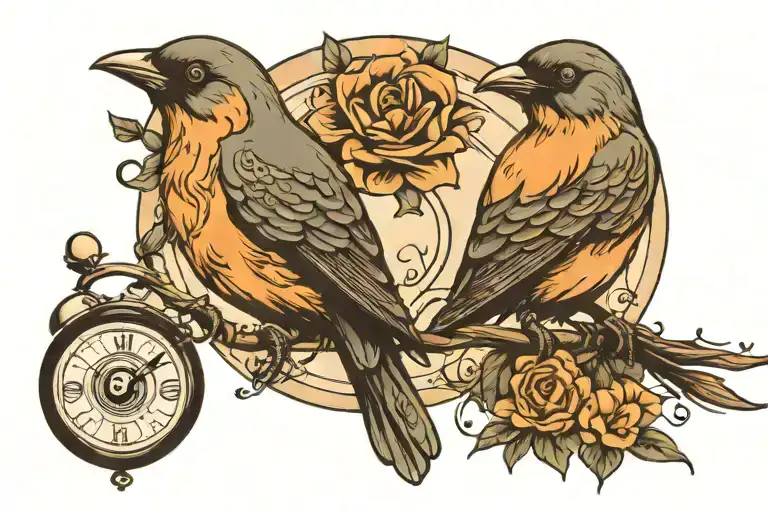 bird, candes, semi colon incorporated tattoo design idea