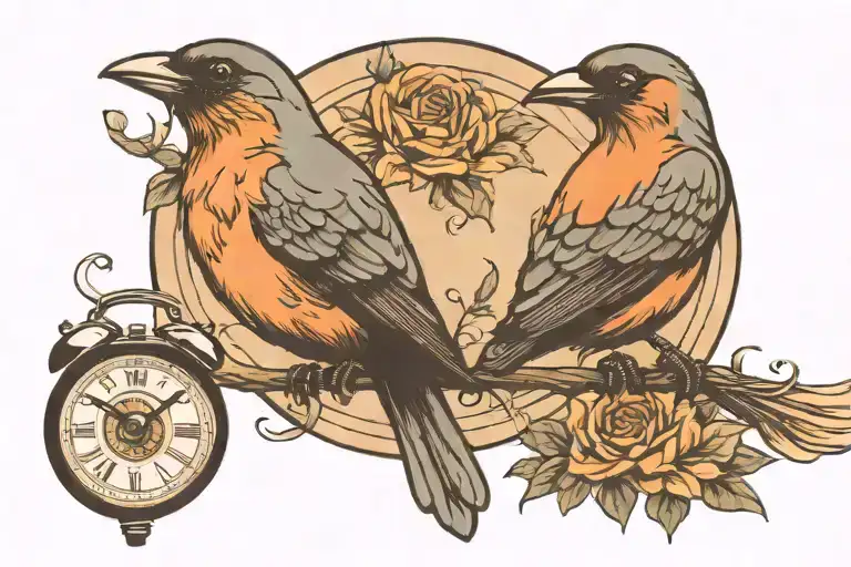 bird, candes, semi colon incorporated tattoo design idea