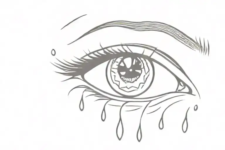 crying eye tattoo design idea