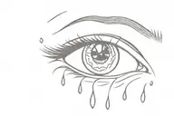 crying eye tattoo design idea