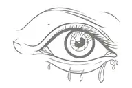 crying eye tattoo design idea