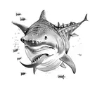 diving scuba corals shark whaleshark manta ray tattoo design idea