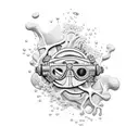 diving tattoo design idea