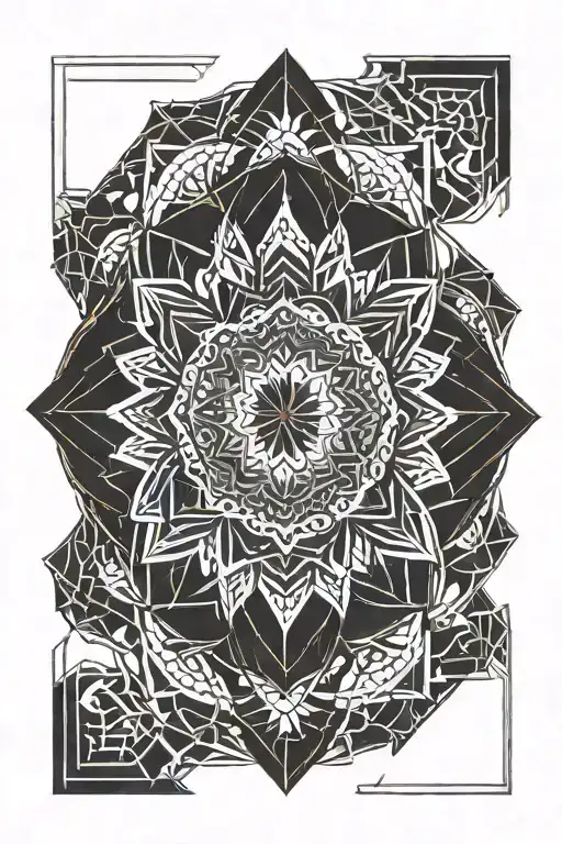 geometric mandala design tattoo design idea