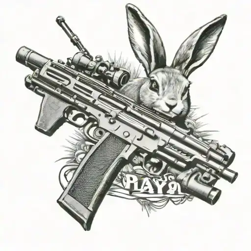 Playboy with a sniper riffle gun tattoo design idea