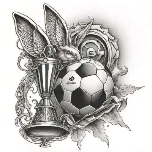Playboy with the Uefa champions league trophy tattoo design tattoo design idea