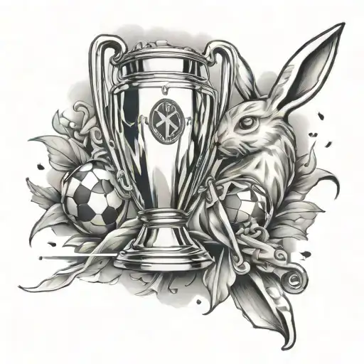 Playboy with the Uefa champions league trophy tattoo design tattoo design idea