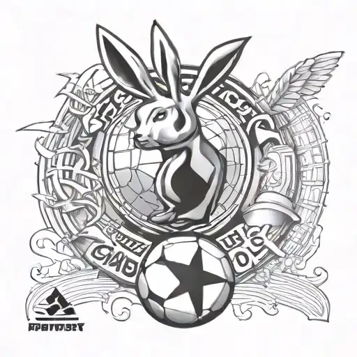 Playboy with the Uefa champions league ball morphing tattoo design idea