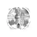 castle tower 2d  tattoo design idea