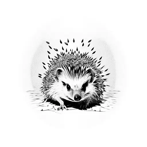 hedgehog trapped in an hourglass  tattoo design idea