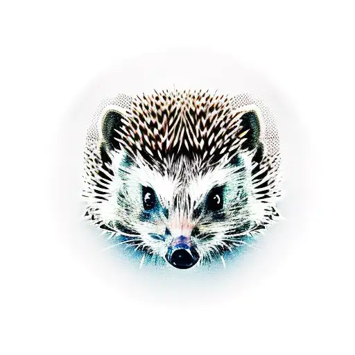 hedgehog with a sandclock tattoo design idea