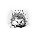 hedgehog trapped in an hourglass  tattoo design idea
