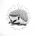 hedgehog trapped in an hourglass  tattoo design idea