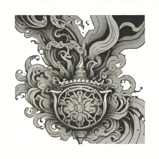 incense smoke forming tattoo design idea
