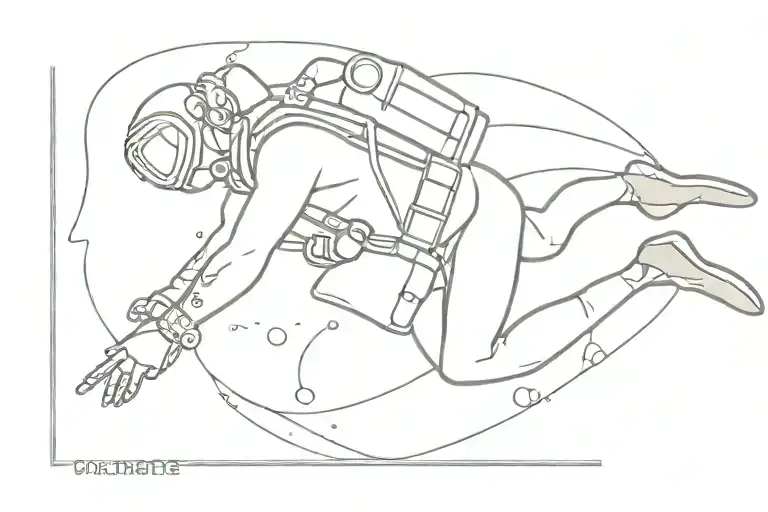 scuba diver tattoo design idea