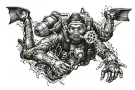 scuba diver tattoo design idea