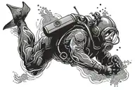 scuba diver tattoo design idea