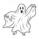 ghost covered in sheet tattoo design idea