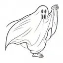 ghost covered in sheet tattoo design idea