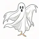 ghost covered in sheet tattoo design idea