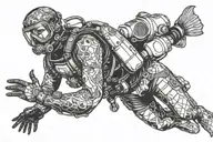 scuba diver tattoo design idea
