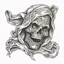 ghost covered in sheet tattoo design idea