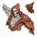 ghost covered in sheet tattoo design idea
