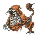 ghost covered in sheet tattoo design idea