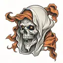 ghost covered in sheet tattoo design idea