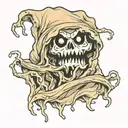 ghost covered in sheet tattoo design idea