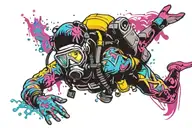 scuba diver tattoo design idea