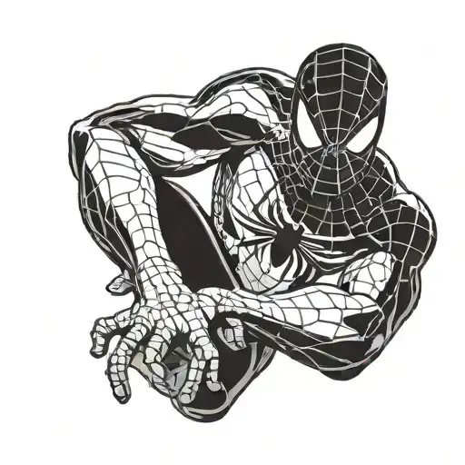 spiderman and atletico de madrid tattoo design idea