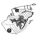 A creative interpretation of the Jamaican map with a portrait of your grandma and the words 'Grandma B' incorporated tattoo design idea