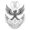 Celtic Chromatic Phoenix Wings tattoo design idea