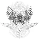 Celtic Chromatic Phoenix Wings tattoo design idea