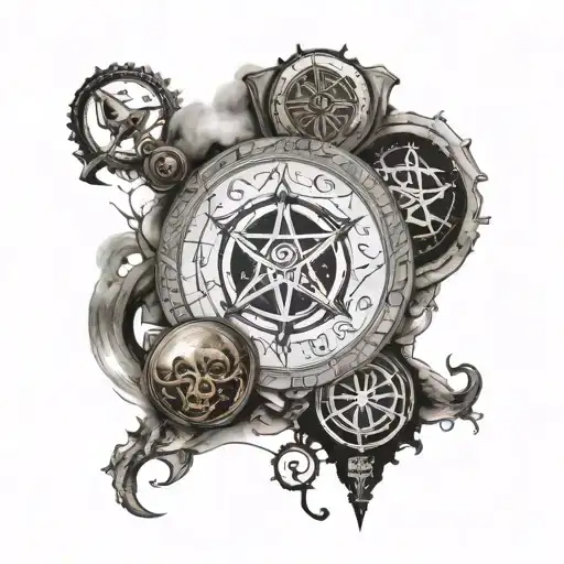 A reading-themed tattoo incorporating symbols from Skyrim and Fallout, lord of the rings and mistborn tattoo design idea