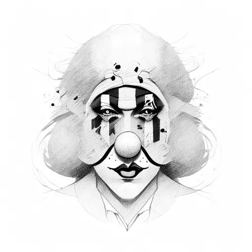 clown half face tattoo design idea