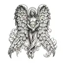 realistic angel devil wings with illumination main tattoo design idea