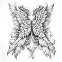 realistic angel devil wings with illumination main tattoo design idea
