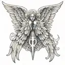 realistic angel devil wings with illumination main tattoo design idea