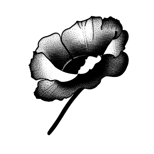 poppy Flower with semi colon tattoo design idea