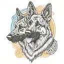 german shepherd dogs tattoo design idea