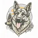 german shepherd dogs tattoo design idea