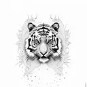 Tiger roaring tattoo design idea