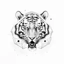 Tiger roaring tattoo design idea