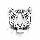 Tiger roaring tattoo design idea