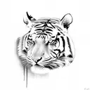 Tiger roaring tattoo design idea