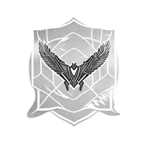 arrow with eagles wings tattoo design idea