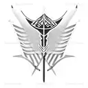 arrow with eagles wings tattoo design idea