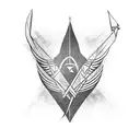 arrow with eagles wings tattoo design idea